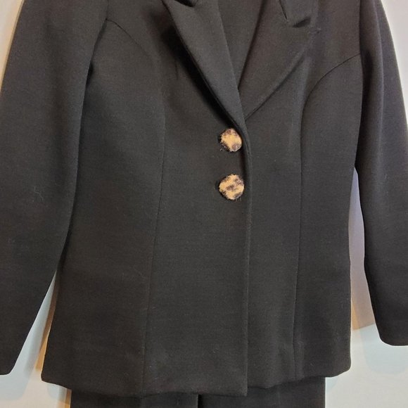 Vintage Zephyr Wool Suit Womens 3 Pieces Black Small Vtg Size 8 Hong Kong - Picture 3 of 14